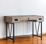 24" Taupe and Black Computer Desk With Three Drawers - Homeroots - Flyclothing LLC