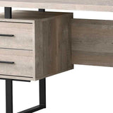 24" Taupe and Black Computer Desk With Three Drawers - Homeroots - Flyclothing LLC