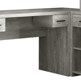 59" Gray L Shape Computer Desk With Eight Drawers - Homeroots - Flyclothing LLC