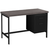 24" Gray and Black Computer Desk With Two Drawers - Homeroots - Flyclothing LLC