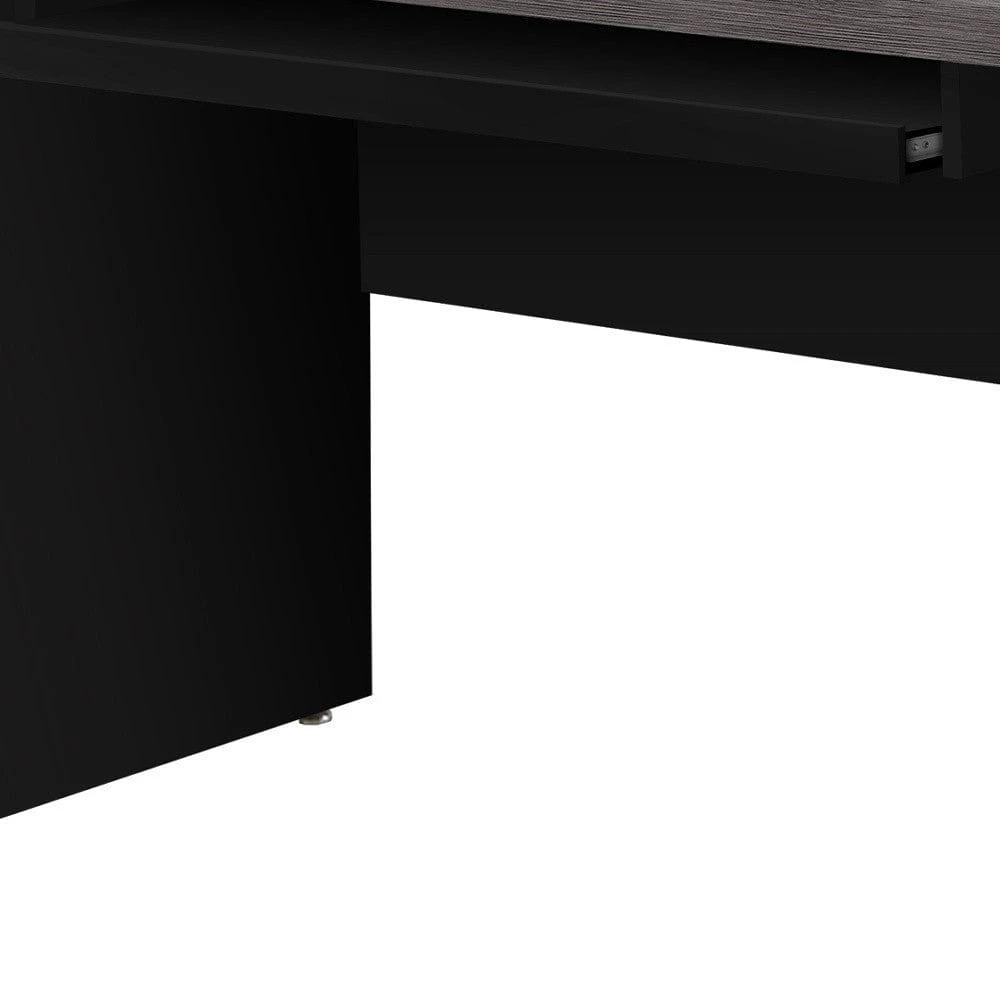 24" Gray and Black Computer Desk - Homeroots - Flyclothing LLC