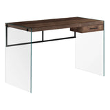 24" Brown and Clear Computer Desk - Homeroots - Flyclothing LLC