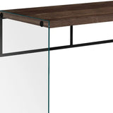 24" Brown and Clear Computer Desk - Homeroots - Flyclothing LLC