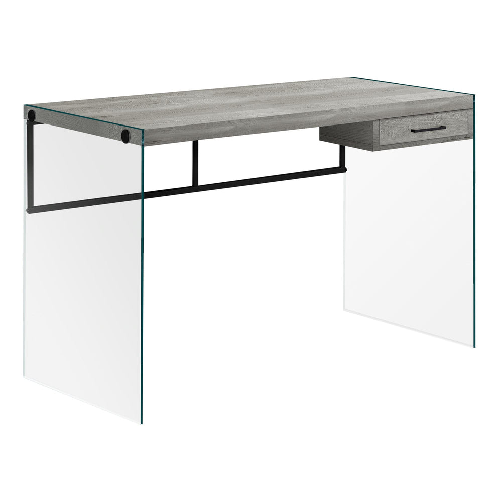 24" Gray and Clear Computer Desk - Homeroots - Flyclothing LLC