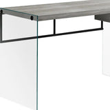 24" Gray and Clear Computer Desk - Homeroots - Flyclothing LLC