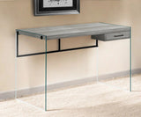 24" Gray and Clear Computer Desk - Homeroots - Flyclothing LLC
