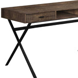 24" Brown and Black Computer Desk With Two Drawers - Homeroots - Flyclothing LLC