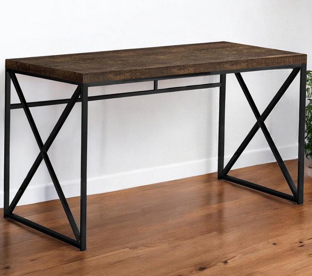 24" Brown and Black Computer Desk - Homeroots - Flyclothing LLC
