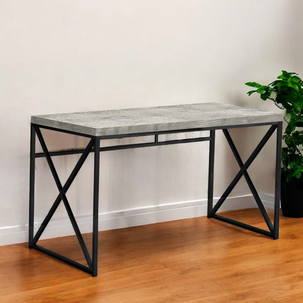 24" Gray and Black Computer Desk - Homeroots - Flyclothing LLC