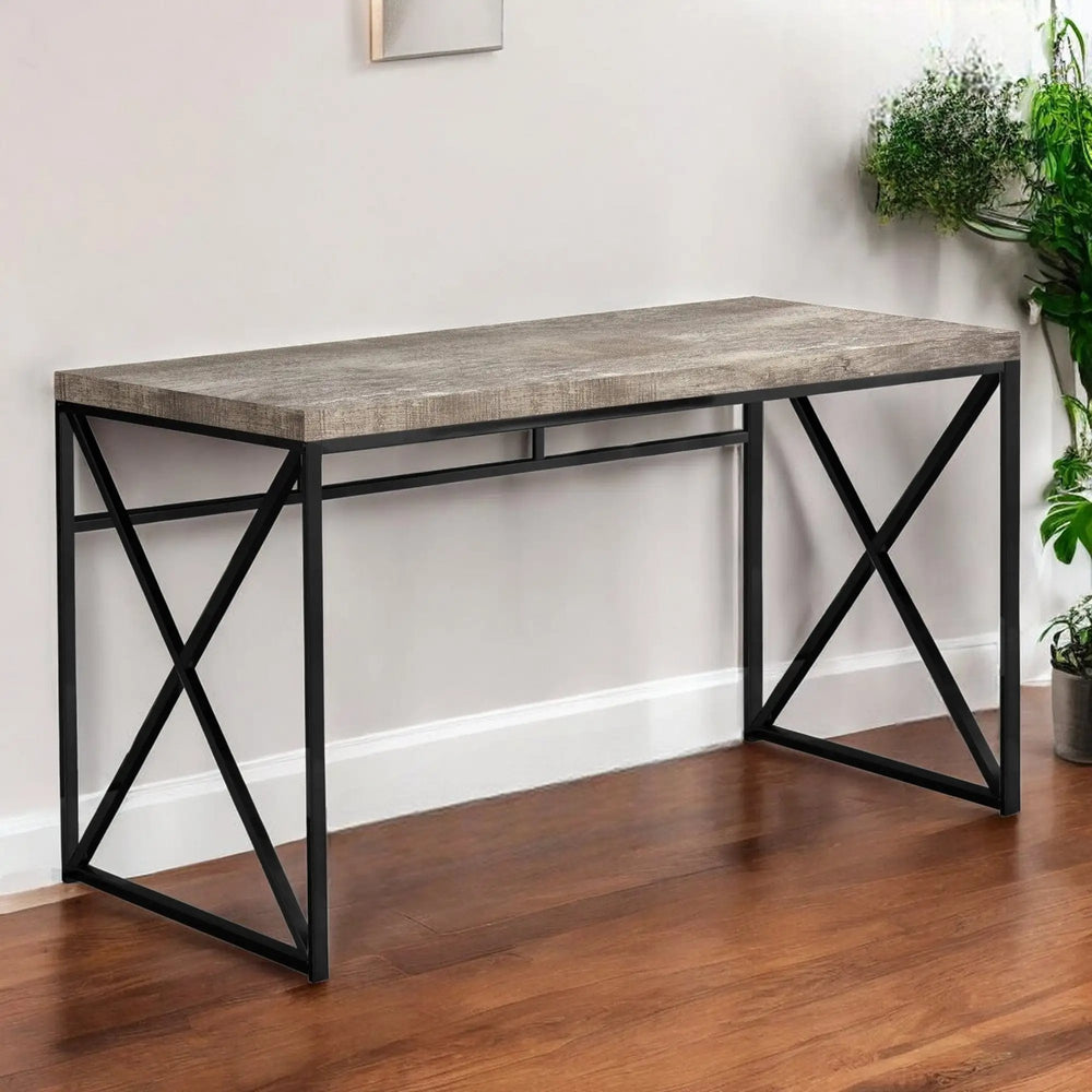 24" Taupe and Black Computer Desk - Homeroots - Flyclothing LLC