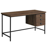 24" Brown and Black Computer Desk With Three Drawers - Homeroots - Flyclothing LLC