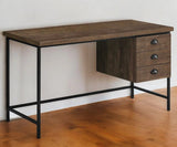 24" Brown and Black Computer Desk With Three Drawers - Homeroots - Flyclothing LLC