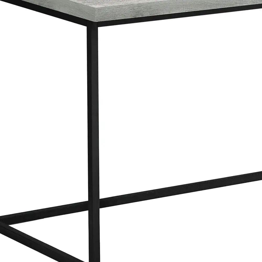 24" Gray and Black Computer Desk With Three Drawers - Homeroots - Flyclothing LLC