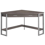 42" Taupe and Silver Corner Computer Desk - Homeroots - Flyclothing LLC