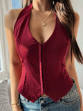 Devine Tied Halter Neck Tank - Trendsi - Flyclothing LLC