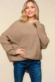 Haptics Full Size Side Slit Texture Asymmetric Sweater - Trendsi - Flyclothing LLC