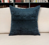 18" X 7" X 18" Transitional Dark Blue Solid Pillow Cover With Poly Insert - Homeroots - Flyclothing LLC