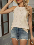 Openwork Grecian Neck Tank - Trendsi - Flyclothing LLC