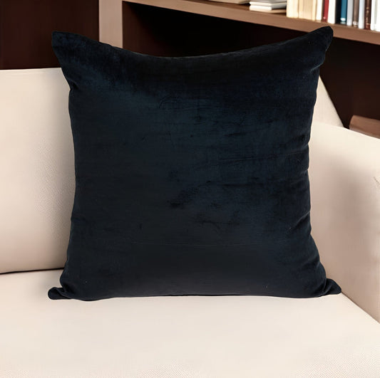 18" X 7" X 18" Transitional Black Solid Pillow Cover With Poly Insert - Homeroots