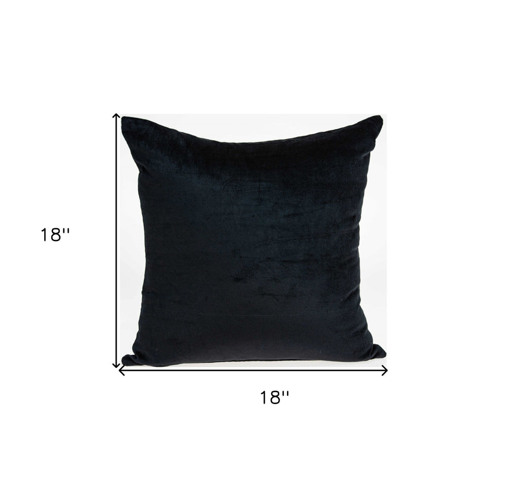 18" X 7" X 18" Transitional Black Solid Pillow Cover With Poly Insert - Homeroots - Flyclothing LLC