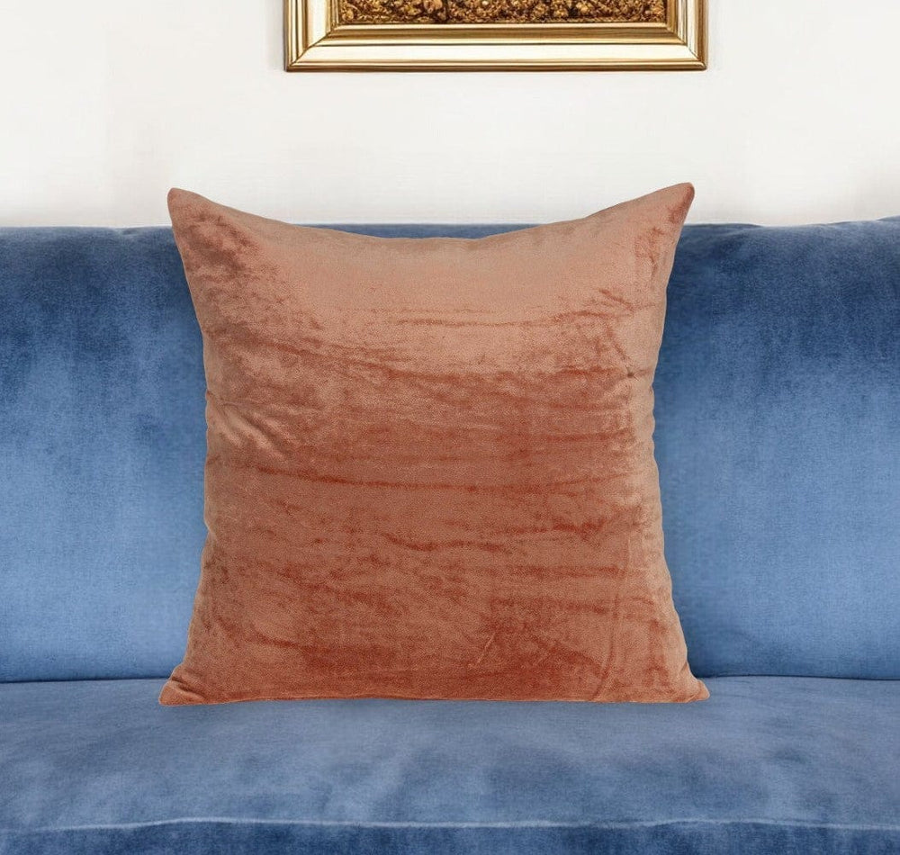 18" X 7" X 18" Transitional Orange Solid Pillow Cover With Poly Insert - Homeroots - Flyclothing LLC