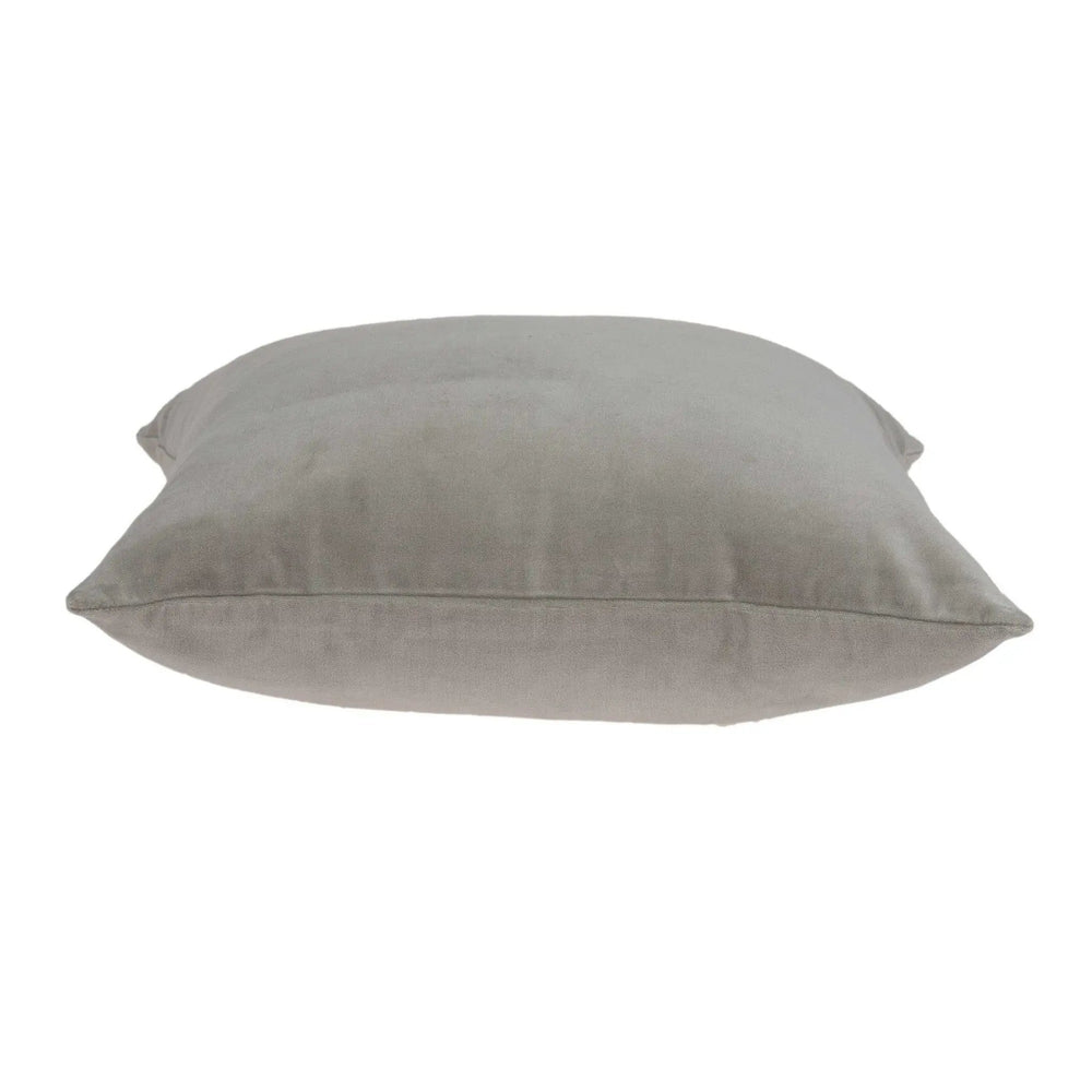18" X 7" X 18" Transitional Gray Solid Pillow Cover With Poly Insert - Homeroots - Flyclothing LLC