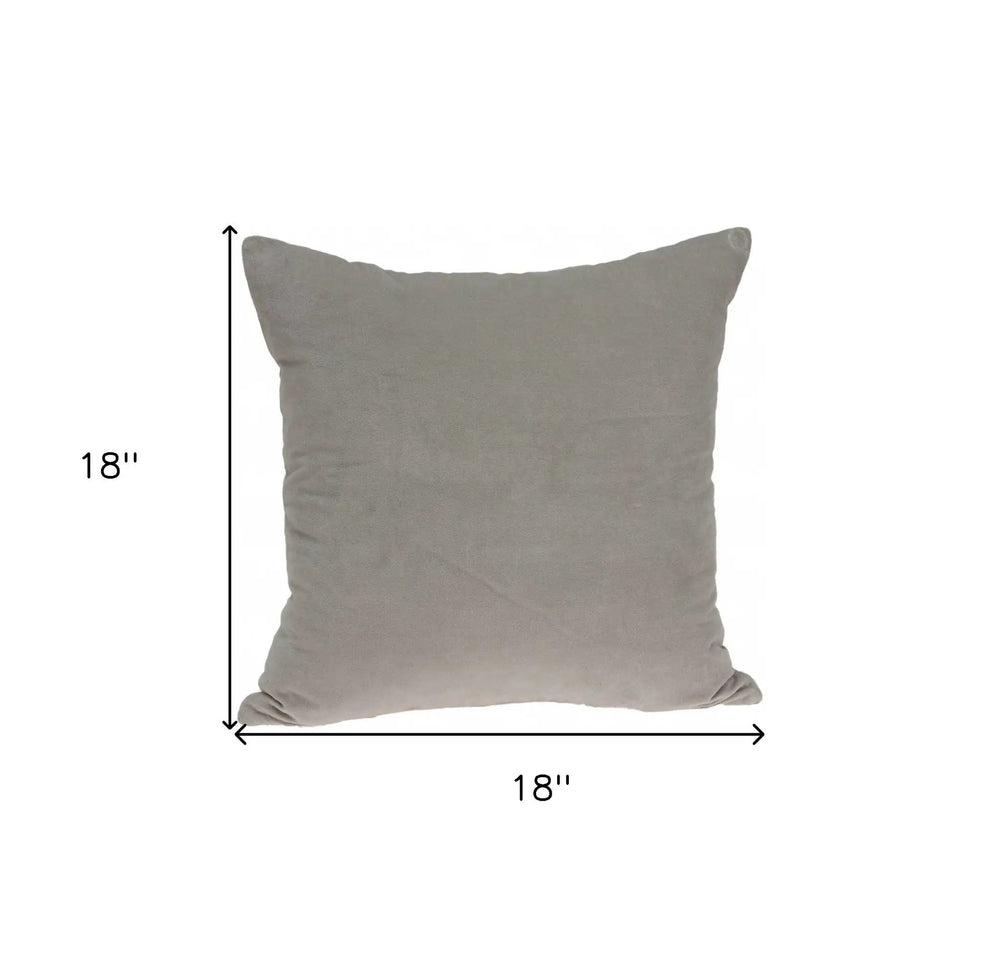 18" X 7" X 18" Transitional Gray Solid Pillow Cover With Poly Insert - Homeroots - Flyclothing LLC