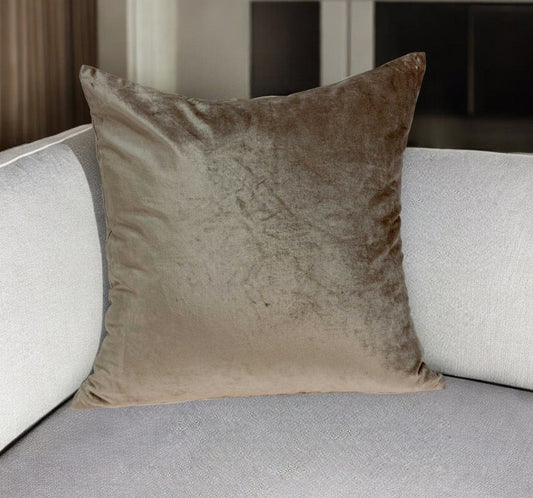 20" Taupe Cotton Blend Throw Pillow - Homeroots