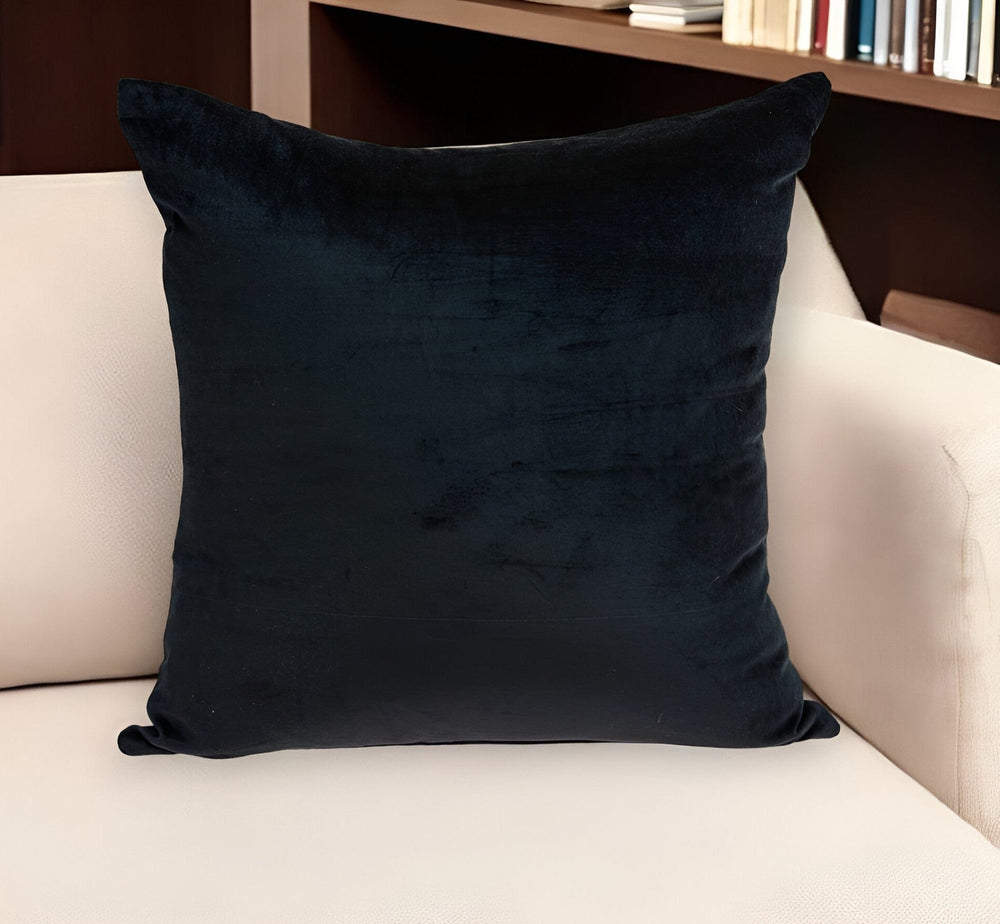20" Black Cotton Blend Throw Pillow - Homeroots - Flyclothing LLC
