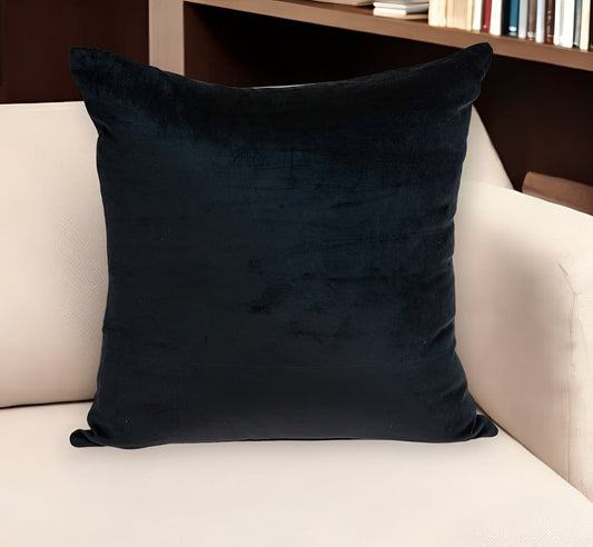 20" Black Cotton Blend Throw Pillow - Homeroots
