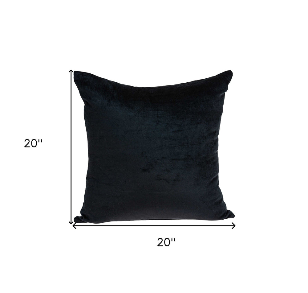 20" Black Cotton Blend Throw Pillow - Homeroots - Flyclothing LLC