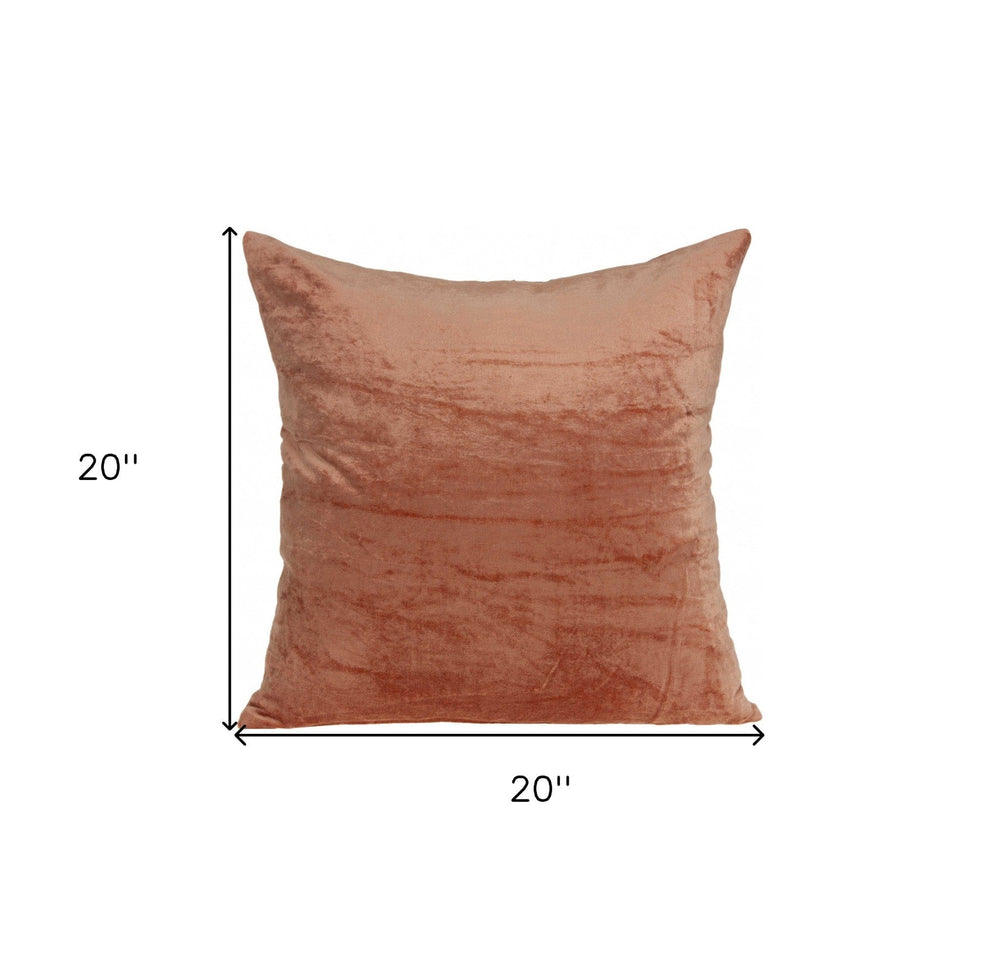 20" X 7" X 20" Transitional Orange Solid Pillow Cover With Poly Insert - Homeroots - Flyclothing LLC