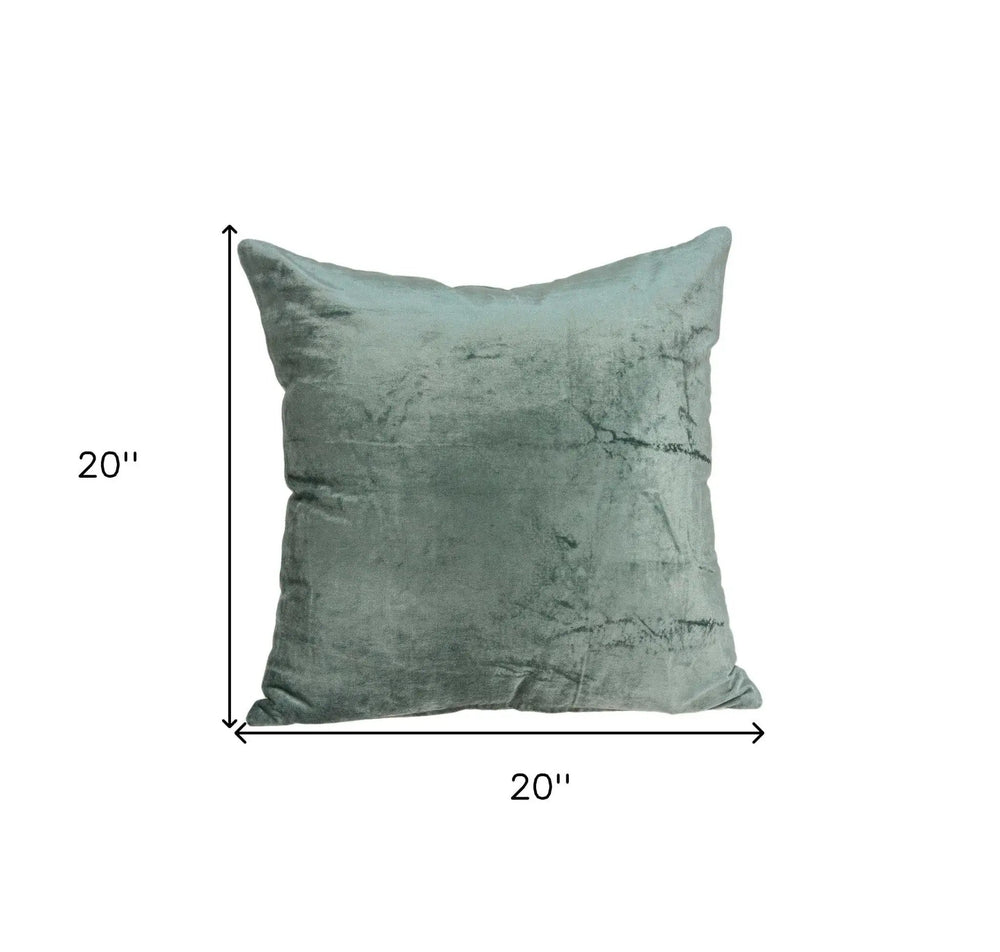 20" X 7" X 20" Transitional Sea Foam Solid Pillow Cover With Poly Insert - Homeroots - Flyclothing LLC