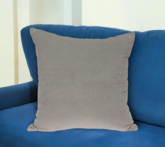 20" X 7" X 20" Transitional Gray Solid Pillow Cover With Poly Insert - Homeroots