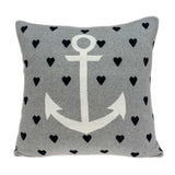 Casual Square Grey Nautical Anchor Accent Pillow - Homeroots - Flyclothing LLC
