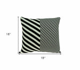 18" X 5" X 18" Transitional White & Black Pillow Cover With Poly Insert - Homeroots - Flyclothing LLC