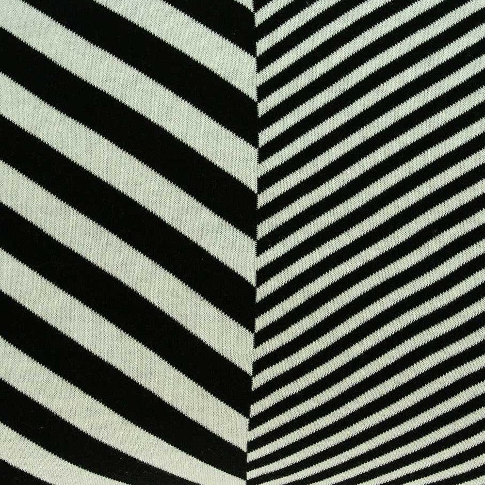 18" X 5" X 18" Transitional White & Black Pillow Cover With Poly Insert - Homeroots - Flyclothing LLC