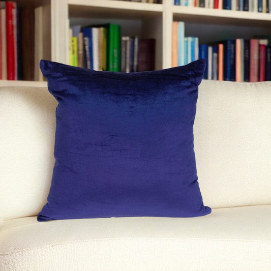 22" Royal Blue Cotton Blend Throw Pillow - Homeroots