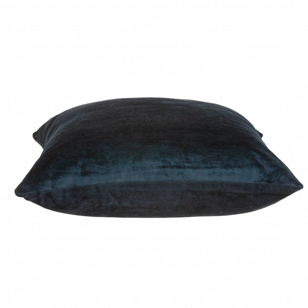 22" X 7" X 22" Transitional Dark Blue Solid Pillow Cover With Poly Insert - Homeroots - Flyclothing LLC