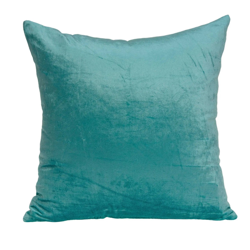 22" X 7" X 22" Transitional Aqua Solid Pillow Cover With Poly Insert - Homeroots - Flyclothing LLC
