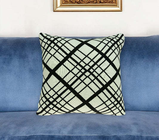 20" Black and White Cotton Throw Pillow - Homeroots