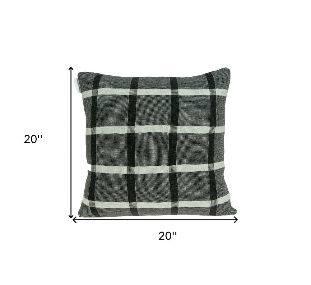 20" X 7" X 20" Transitional Gray Pillow Cover With Poly Insert - Homeroots - Flyclothing LLC
