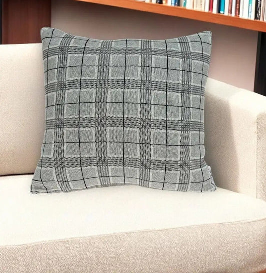 20" X 7" X 20" Transitional Gray Accent Pillow Cover With Poly Insert - Homeroots
