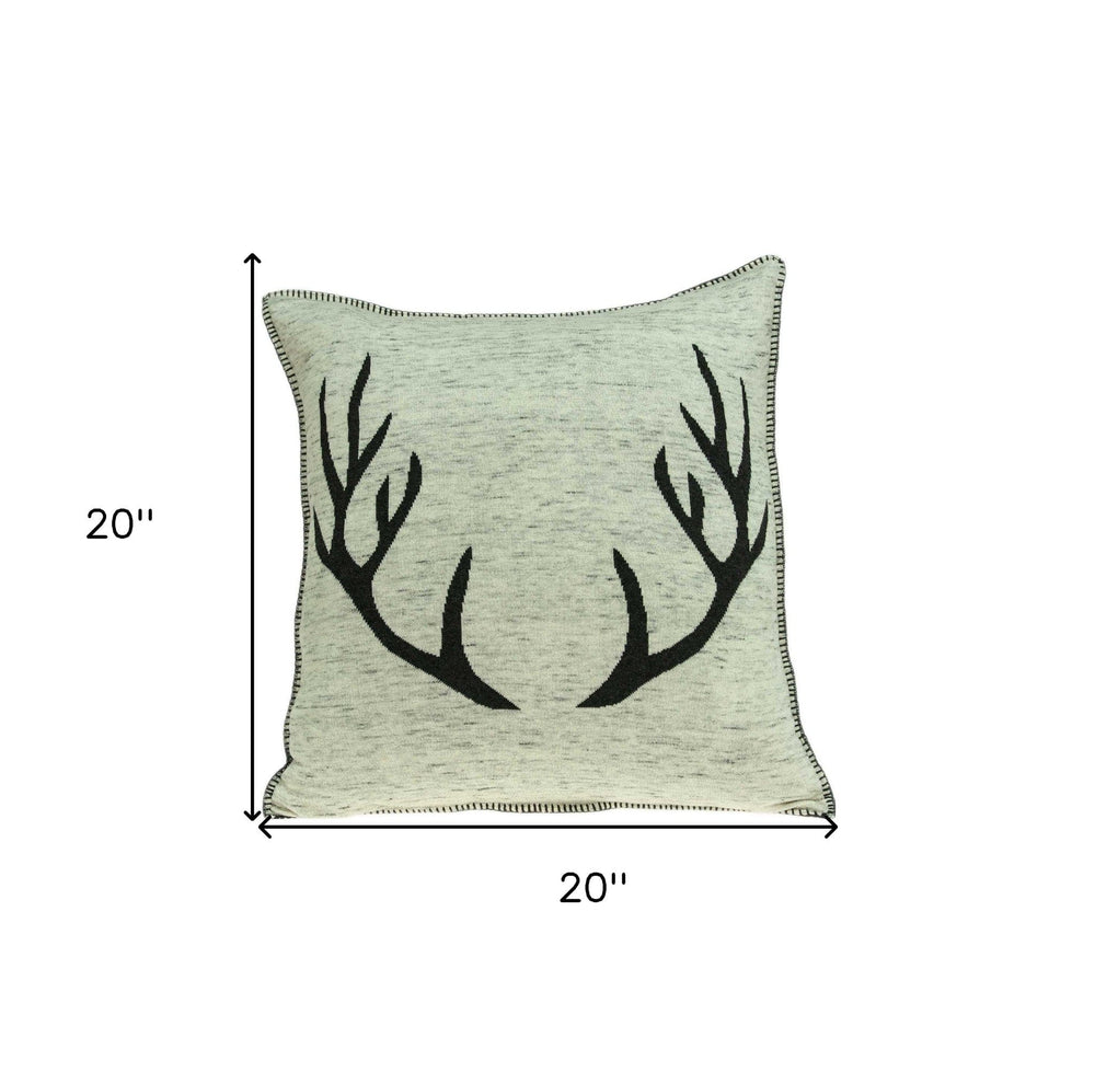 20" X 7" X 20" Lodge Grey & Black Pillow Cover With Poly Insert - Homeroots - Flyclothing LLC