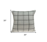 20" X 7" X 20" Transitional Gray Pillow Cover With Poly Insert - Homeroots - Flyclothing LLC