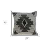 20" X 7" X 20" Southwest Gray Cotton Pillow Cover With Poly Insert - Homeroots - Flyclothing LLC