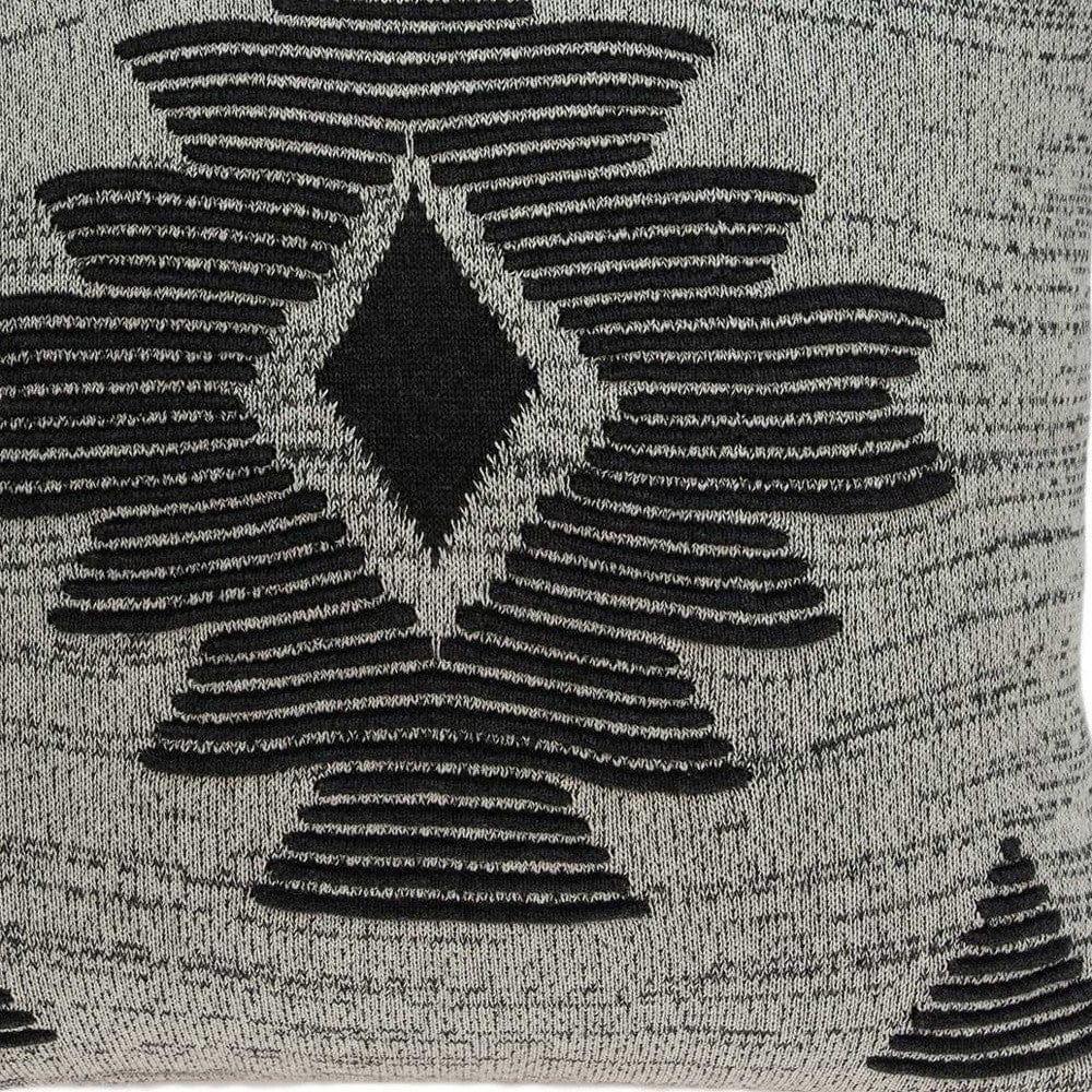 20" X 7" X 20" Southwest Gray Cotton Pillow Cover With Poly Insert - Homeroots - Flyclothing LLC