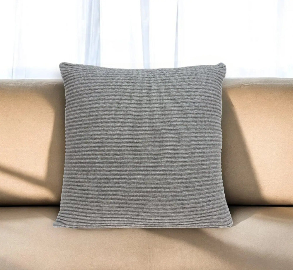 20" X 7" X 20" Elegant Transitional Gray Pillow Cover With Poly Insert - Homeroots - Flyclothing LLC