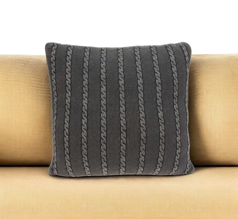 Charcoal Pillow Cover With Insert - Homeroots - Flyclothing LLC