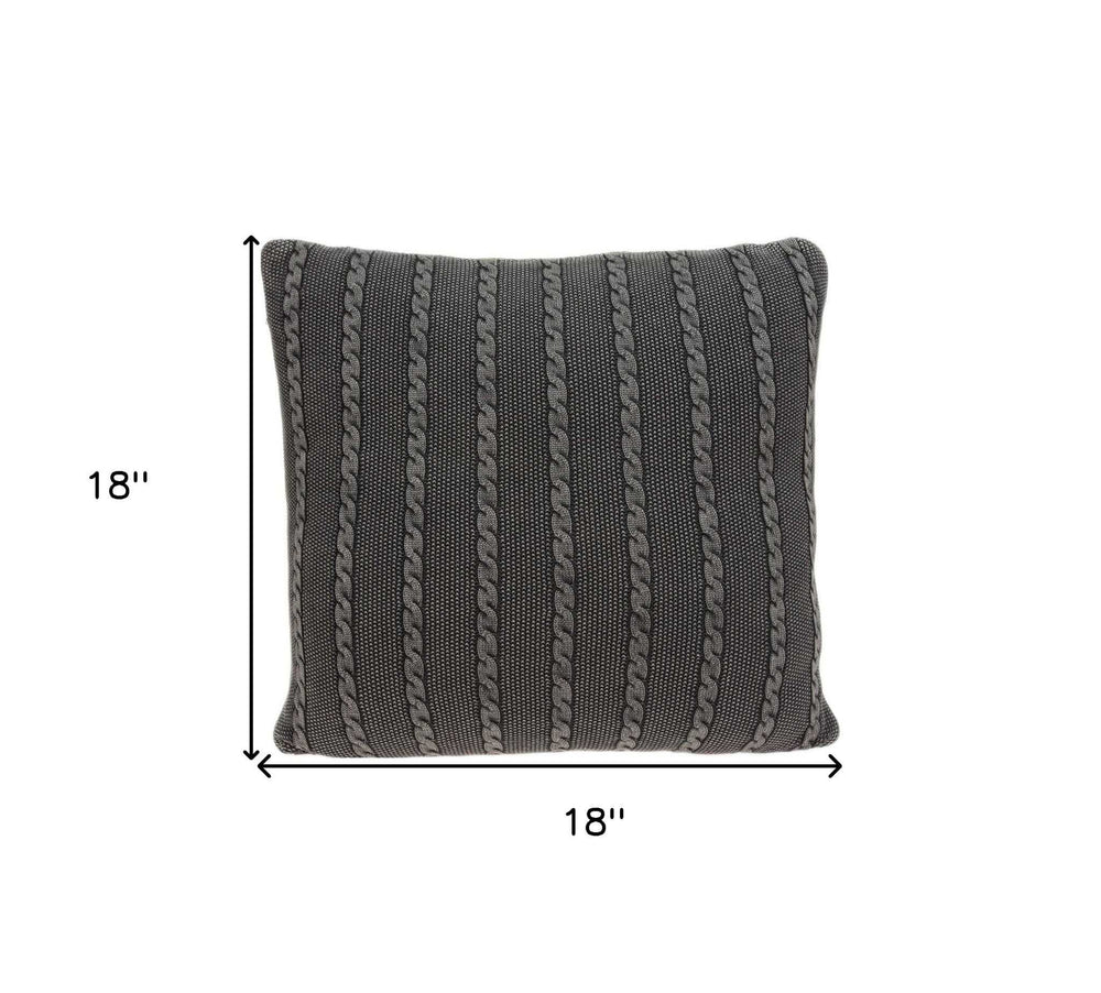 Charcoal Pillow Cover With Insert - Homeroots - Flyclothing LLC